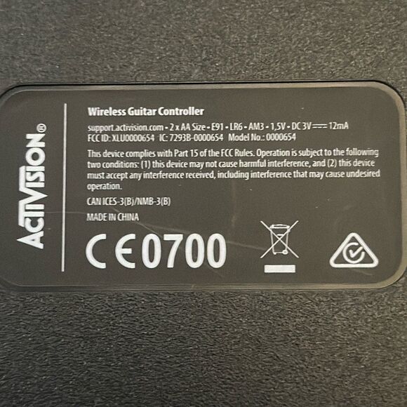 Activision Guitar Hero Power Wireless  Controller Black Gold Tested - Picture 7 of 8